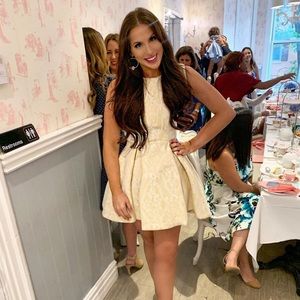 House of CB 'Farina' Pale Peach Lace Overlay Dress